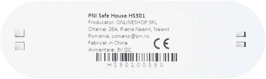 PNI Safe House HS301 magnetinis kontaktas su „Wi-Fi“, skirtas durų/langų stebėjimui per „Tuya Smart“ programėlę, 80 dB garsinis signalas, integruotas garsiakalbis, reguliuojamas garsumas, įjungimo/išjungimo funkcija, 3V maitinimo šaltinis