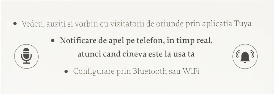 PNI Safe House IDB12 vaizdo durų skambutis, WiFi, naktinis matymas, IP54, integruota baterija, valdymas per Tuya programėlę