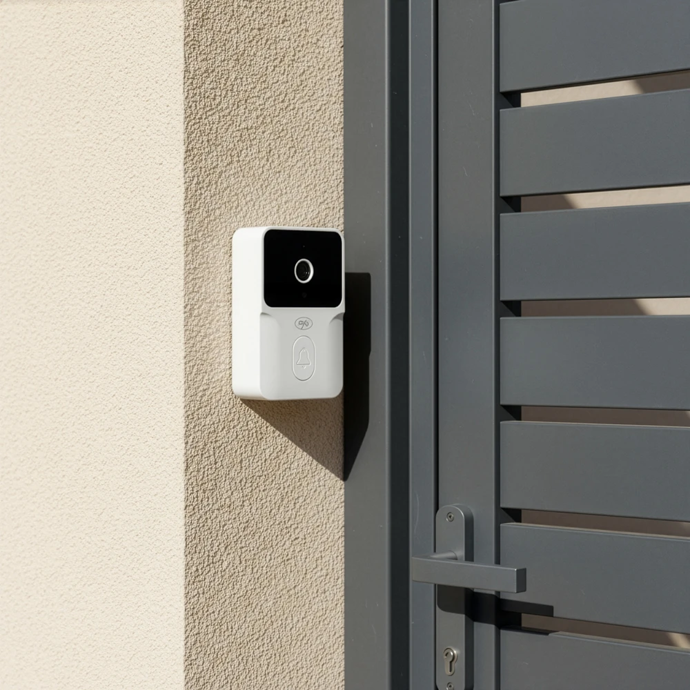 PNI Safe House IDB15 WiFi vaizdo durų skambutis, naktinis matymas, IP54, integruota baterija, valdymas per „Tuya“ programėlę