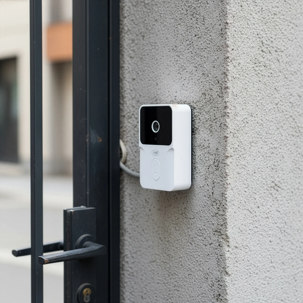 PNI Safe House IDB15 WiFi vaizdo durų skambutis, naktinis matymas, IP54, integruota baterija, valdymas per „Tuya“ programėlę
