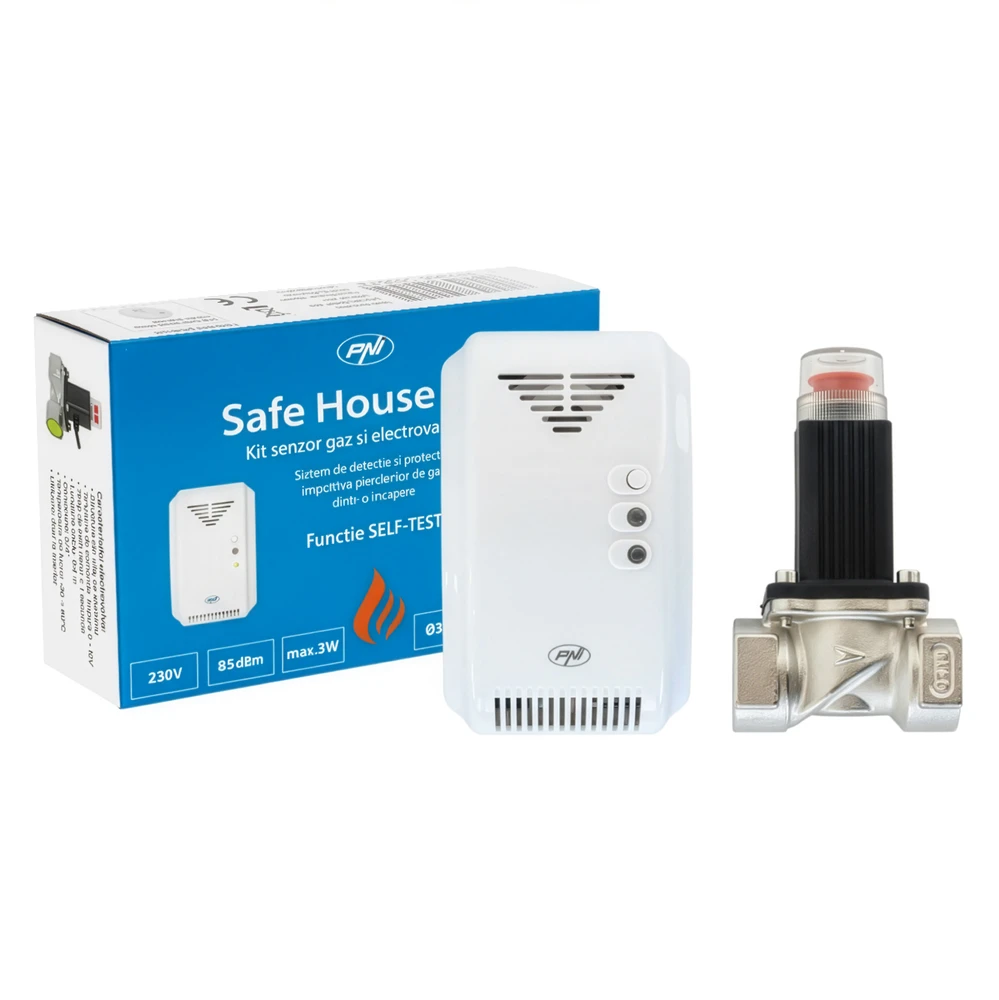 PNI Safe House Kit 200 dujų jutiklis ir 3/4 colio solenoidinis vožtuvas
