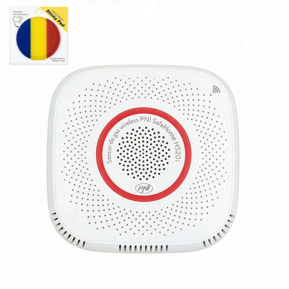 PNI SafeHouse HS201 metano dujų jutiklis (CH4) su „Wi-Fi“, „Tuya Smart“ + lipnus padelis