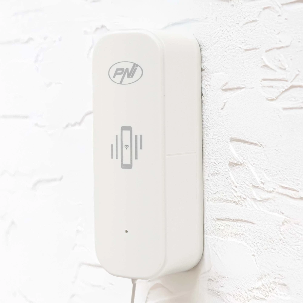 PNI SafeHouse HS501 vibracijos jutiklis su „Wi-Fi“, suderinamas su „Tuya“ programa, 3V maitinimo šaltinis