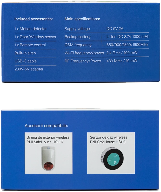 PNI SafeHouse HS670 WiFi GSM 4G belaidė signalizacijos sistema, spalvotas jutiklinis ekranas, 99 belaidės zonos, palaiko 5 telefono numerius, aliarminiai skambučiai ir SMS, suderinama su „Tuya Smart“ programėle.