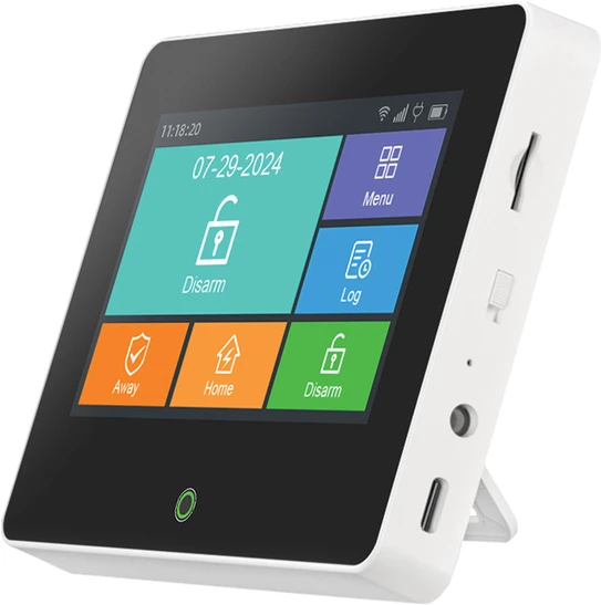 PNI SafeHouse HS670 WiFi GSM 4G belaidė signalizacijos sistema, spalvotas jutiklinis ekranas, 99 belaidės zonos, palaiko 5 telefono numerius, aliarminiai skambučiai ir SMS, suderinama su „Tuya Smart“ programėle.