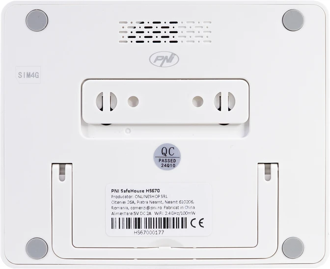 PNI SafeHouse HS670 WiFi GSM 4G belaidė signalizacijos sistema, spalvotas jutiklinis ekranas, 99 belaidės zonos, palaiko 5 telefono numerius, aliarminiai skambučiai ir SMS, suderinama su „Tuya Smart“ programėle.