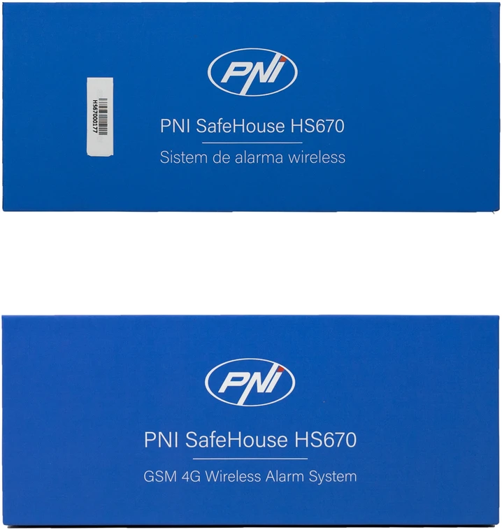 PNI SafeHouse HS670 WiFi GSM 4G belaidė signalizacijos sistema, spalvotas jutiklinis ekranas, 99 belaidės zonos, palaiko 5 telefono numerius, aliarminiai skambučiai ir SMS, suderinama su „Tuya Smart“ programėle.
