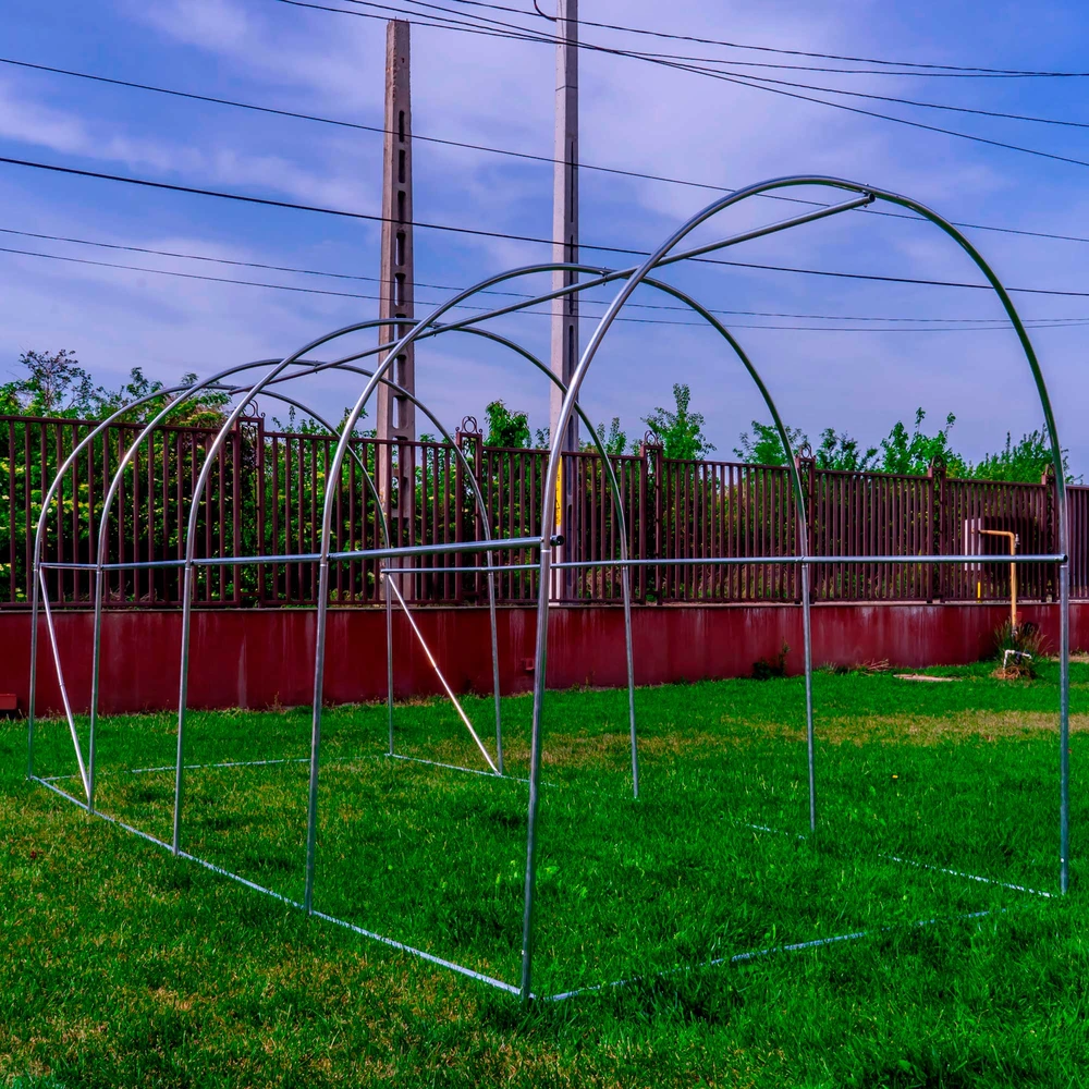 PNI SG500 sodo šiltnamis, dydis 457 * 210 * 210 cm, tvirta plieninė konstrukcija, langai su tinkleliais nuo uodų, užtrauktukas
