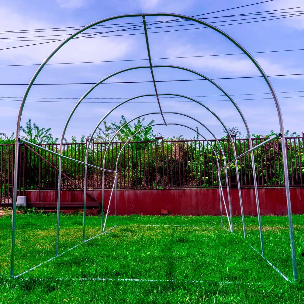 PNI SG500 sodo šiltnamis, dydis 457 * 210 * 210 cm, tvirta plieninė konstrukcija, langai su tinkleliais nuo uodų, užtrauktukas