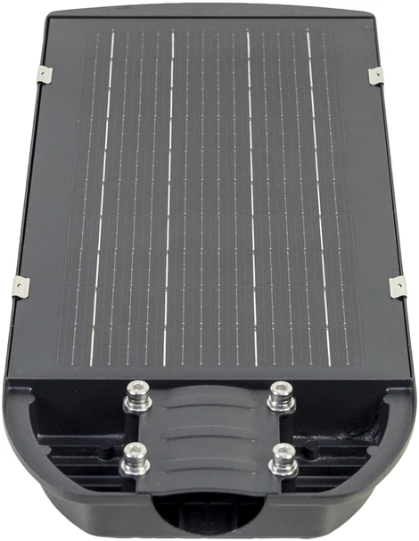 PNI SL220 200W gatvių apšvietimo lempa, su integruota 15W saulės baterija, 6500K, 1700lm, 3 x integruota 15Ah baterija, mikrobangų judesio jutiklis
