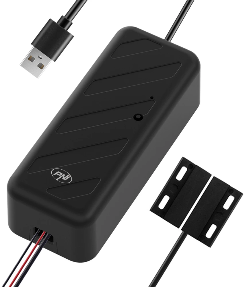 PNI SmartHome RG121 išmanioji relė su „Wi-Fi“ garažo durų / vartų atidarymo valdymui, suderinama su „Tuya“ programa, 5 V maitinimo šaltinis