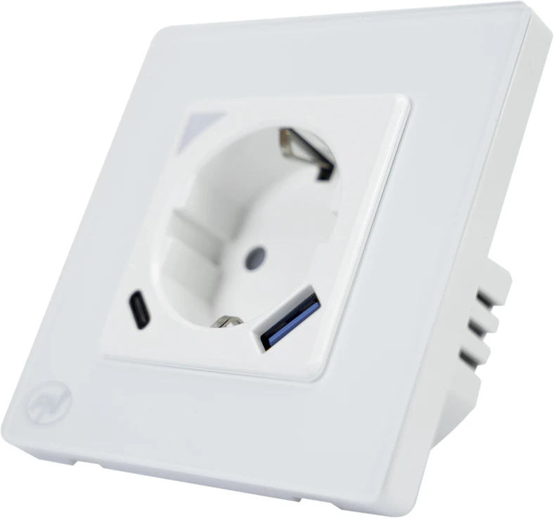 PNI SmartHome WP202 WiFi dvigubas išmanusis lizdas su įleidžiamu montavimo rėmeliu, valdymas internetu