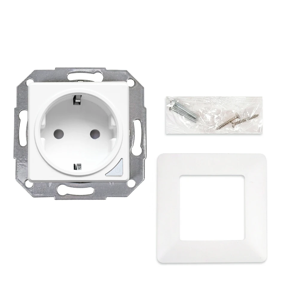 PNI SmartHome WP850 WiFi išmanusis kištukinis lizdas, montuojamas į sieną, valdymas internetu, skirta Tuya Smart programėlė, suderinamas su Amazon Alexa ir Google Home