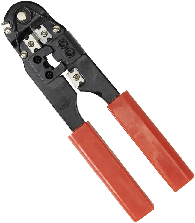 PNI SR5 replės kabelių kirpimui, izoliacijos nuėmimui ir RJ45 CAT5, CAT6 jungčių užspaudimui