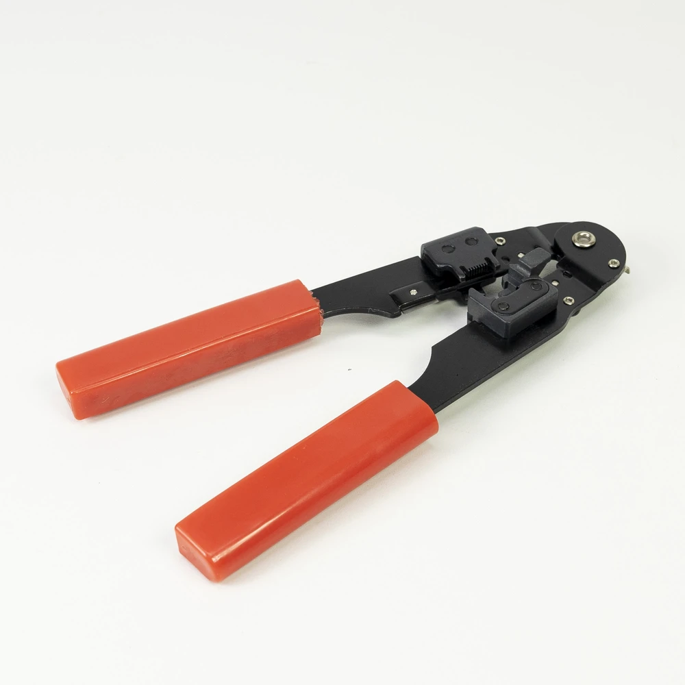 PNI SR5 replės kabelių kirpimui, izoliacijos nuėmimui ir RJ45 CAT5, CAT6 jungčių užspaudimui
