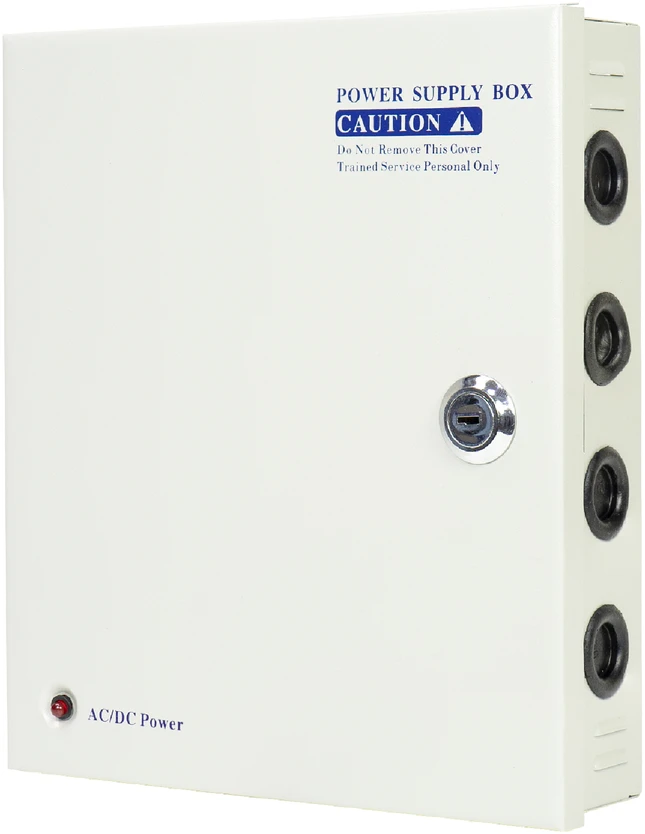 PNI STC15.2A vaizdo stebėjimo maitinimo šaltinis metalinėje dėžutėje, 12V 15A 180W, 9 išėjimai