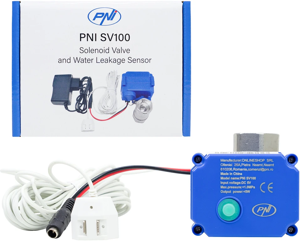 PNI SV100 apsaugos nuo užliejimo rinkinys, jutiklis ir solenoidinis vožtuvas 3/4 colio DN20