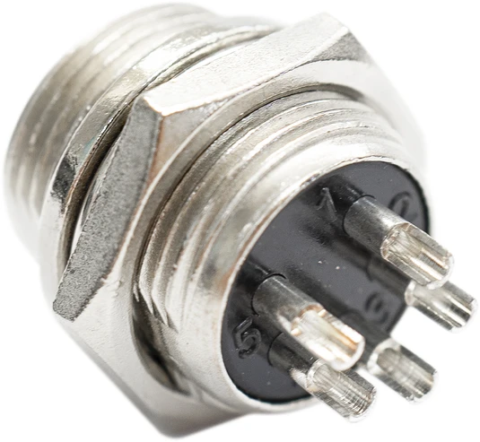 PNI vyriškas mikrofono kištukas su 5 kontaktais, montuojamas į PCB