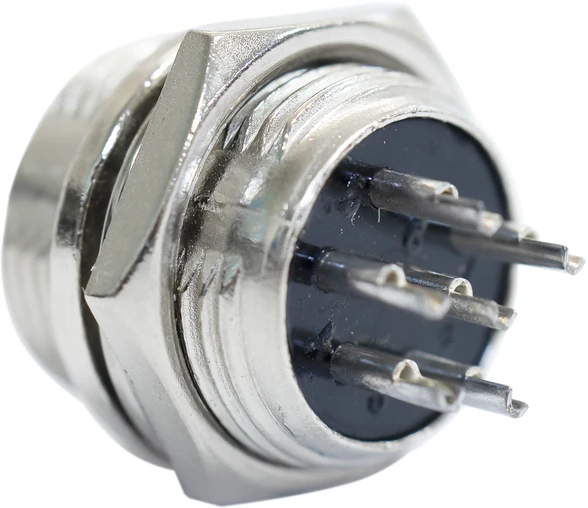 PNI vyriškas mikrofono kištukas su 6 kontaktais, montuojamas į PCB