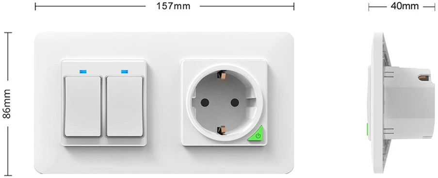 PNI WS2 dvigubas rėmelis jungikliui arba PNI SmartHome išmaniajam lizdui
