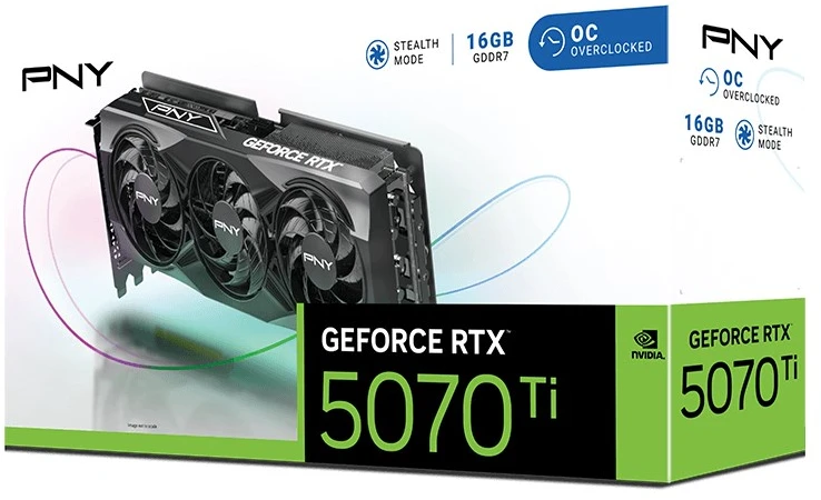 Vaizdo plokštė PNY GeForce RTX 5070 Ti OC NVIDIA 16 GB GDDR7
