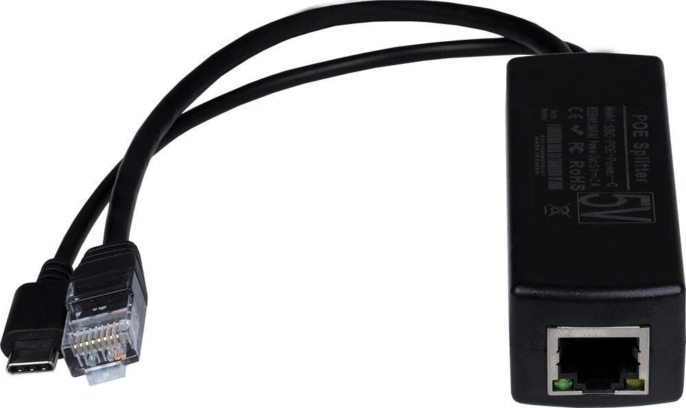 PoE skirstytuvas, skirtas Raspberry Pi – Ethernet LAN RJ45 maitinimas į USB Type-C jungtį – Joy-IT