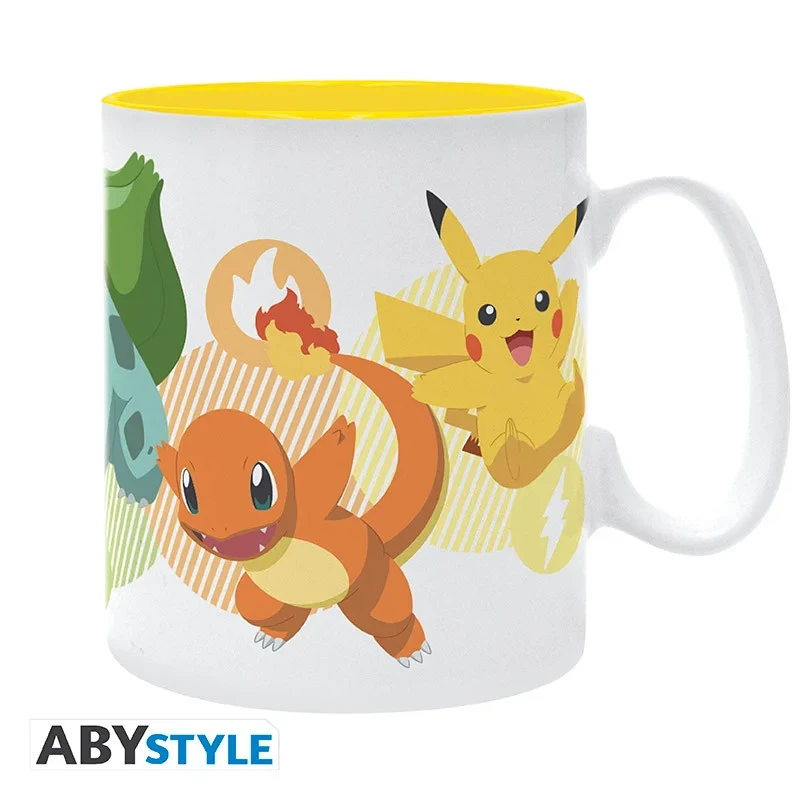 ABYstyle POKEMON Mug Puodelis | Pikachu, Bulbasaur, Charmander & Squirtle, 460 ml