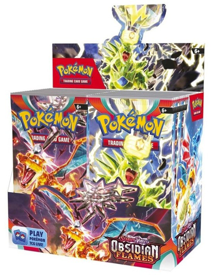 The Pokemon „Pokemon Pokemon TCG“ – „Scarlet & Violet“ 3 „Obsidian Flames“ stiprintuvo ekrano užsklandos (36 vnt.)