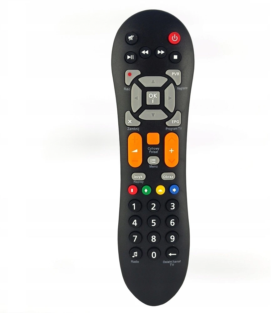 Polsat Nuotolinio valdymo pultas HD7000/HD5000/ HD3000 be logotipo, oranžiniais mygtukais