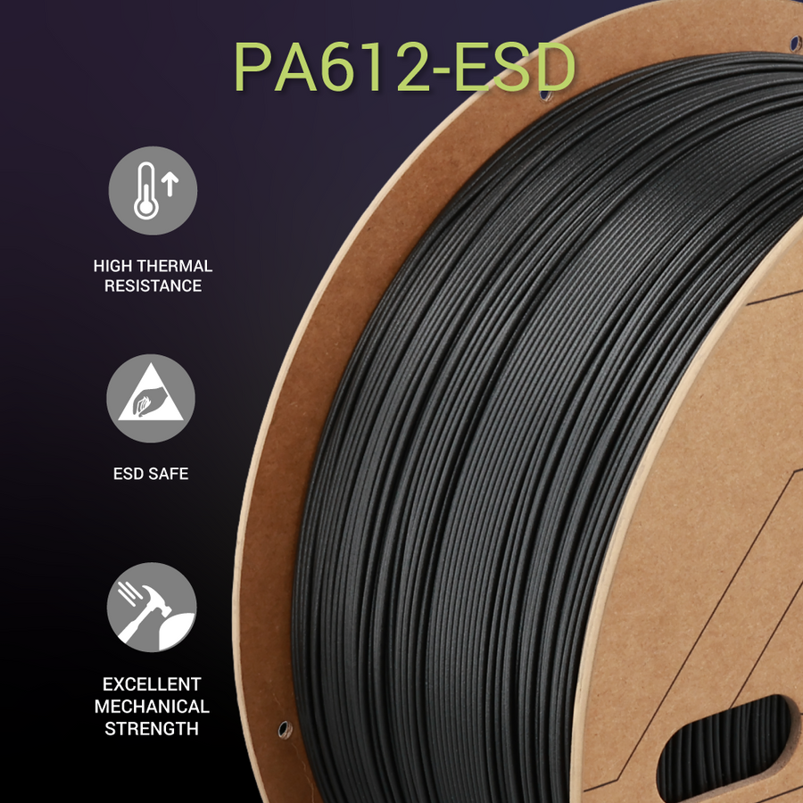 Polymaker PA612-ESD plastikas - Juodas