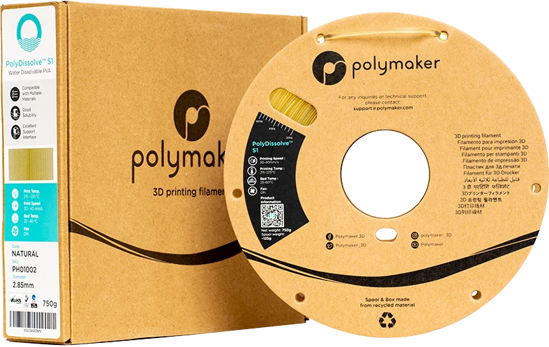 Polymaker Polydissolve S1 PVA - 0.75kg - 1.75mm - natūralus