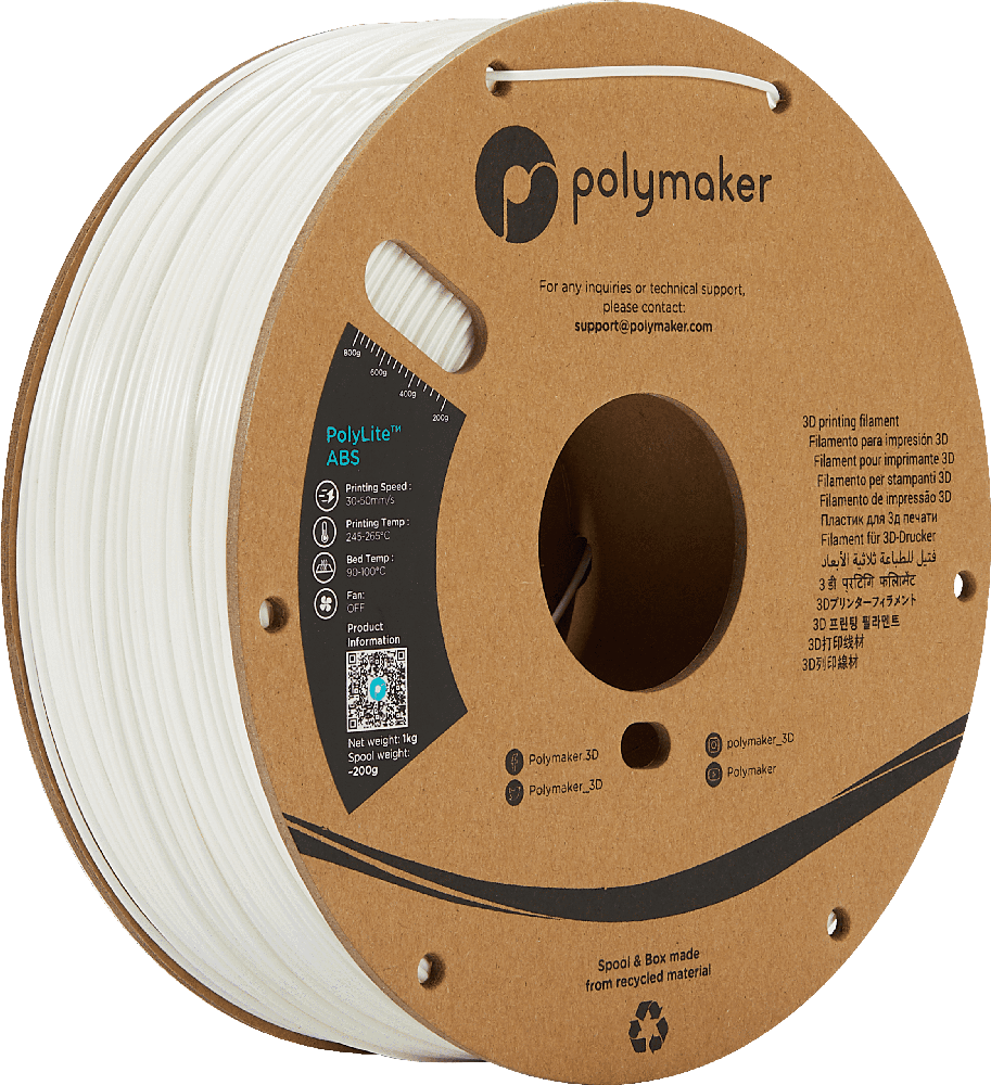 Polymaker PolyLite ABS - 3kg - 1.75mm - Pilkas
