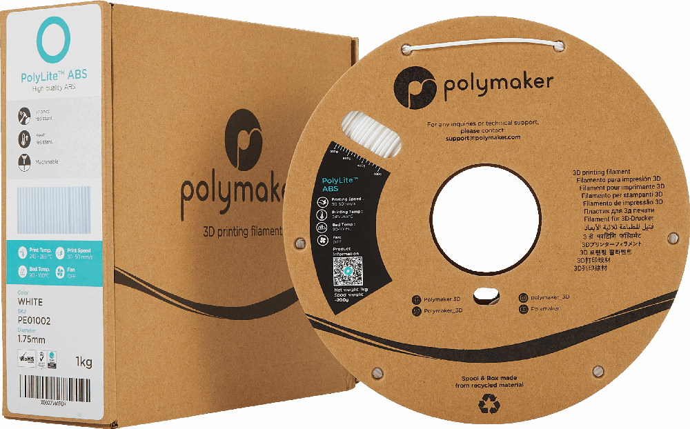 Polymaker PolyLite ABS - 3kg - 1.75mm - Pilkas
