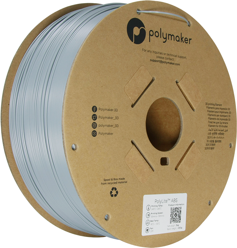 Polymaker PolyLite ABS - 3kg - 1.75mm - Pilkas