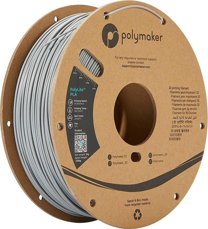 Polymaker PolyLite PLA - 3kg - 1.75mm - Pilkas