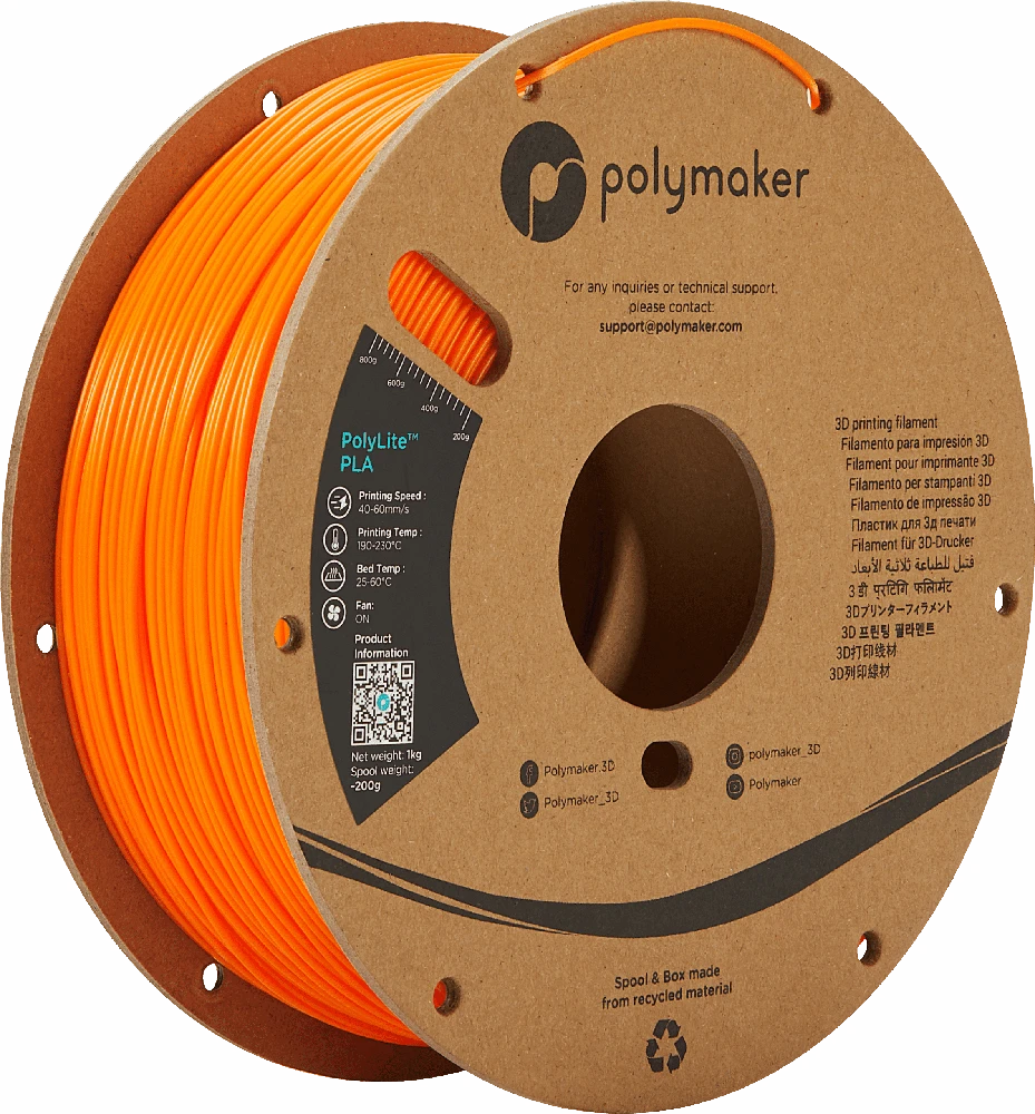 Polymaker PolyLite PLA - 3kg - 1.75mm - Juodas
