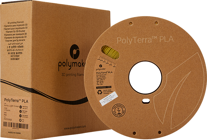 Polymaker PolyTerra PLA - 3kg - 1.75mm - Fossil Pilkas
