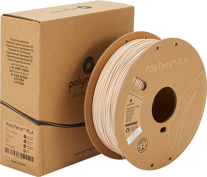 Polymaker PolyTerra PLA - 3kg - 1.75mm - Fossil Pilkas