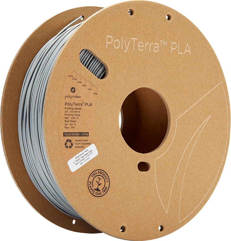 Polymaker PolyTerra PLA - 3kg - 1.75mm - Fossil Pilkas