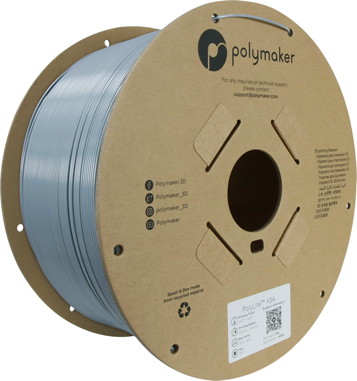 Polymaker PolyLite ASA - 3kg - 1.75mm - Juodas