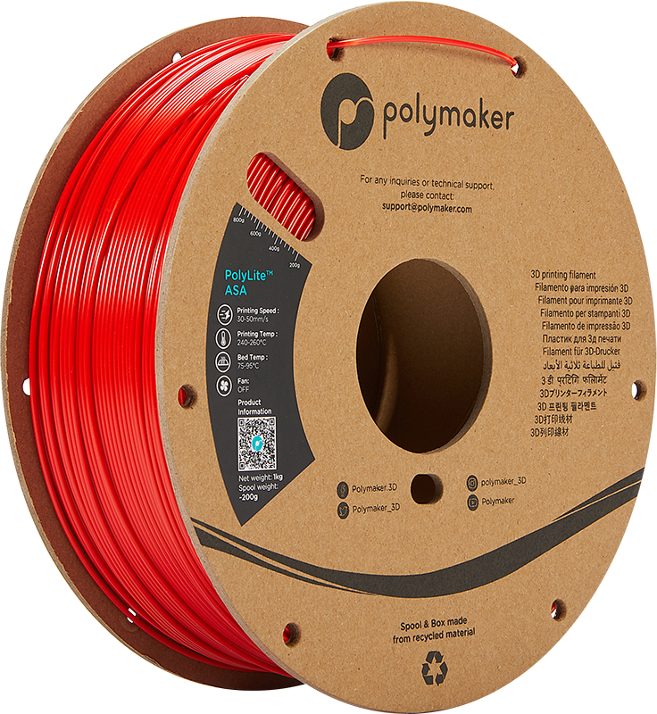 Polymaker PolyLite ASA - 3kg - 1.75mm - Juodas