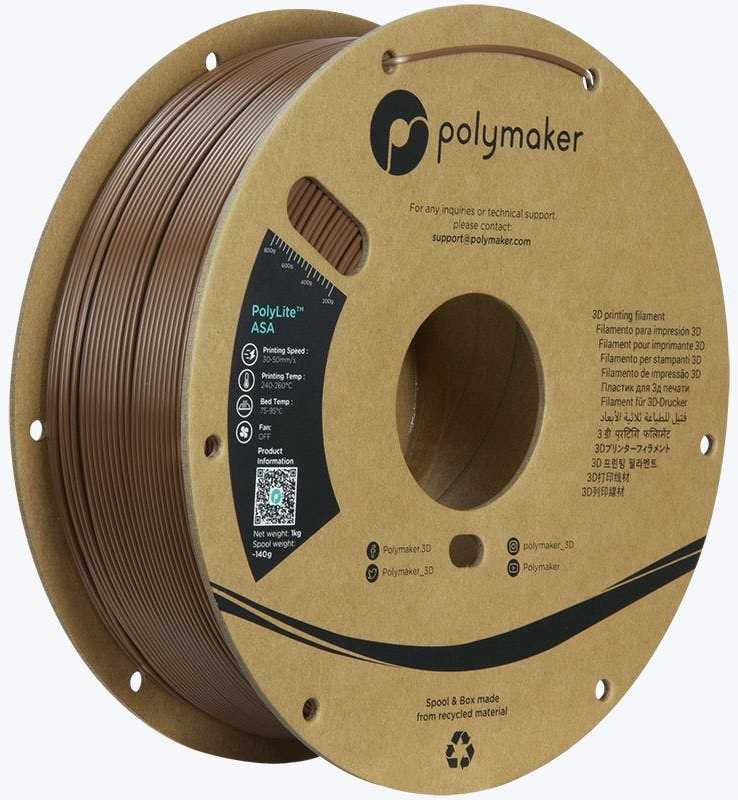 Polymaker PolyLite ASA - 3kg - 1.75mm - Juodas