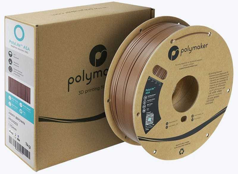 Polymaker PolyLite ASA - 3kg - 1.75mm - Juodas