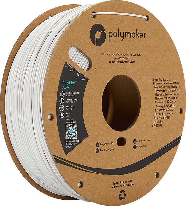 Polymaker PolyLite ASA - 3kg - 1.75mm - Juodas