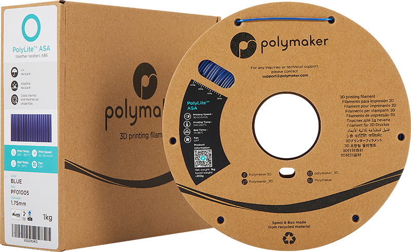 Polymaker PolyLite ASA - 3kg - 1.75mm - Juodas
