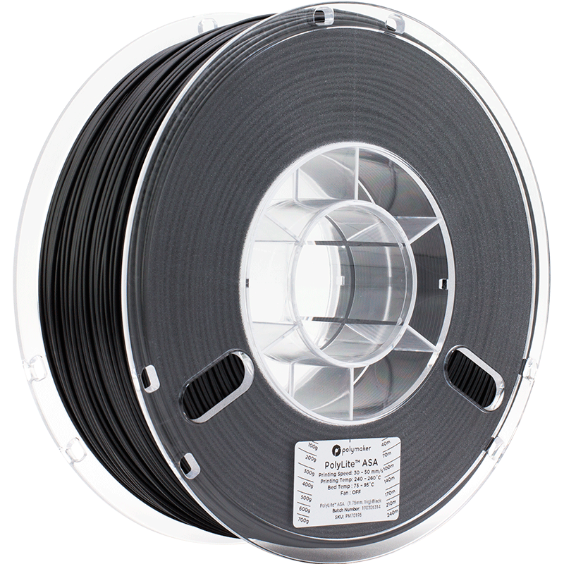 Polymaker PolyLite ASA - 3kg - 1.75mm - Juodas