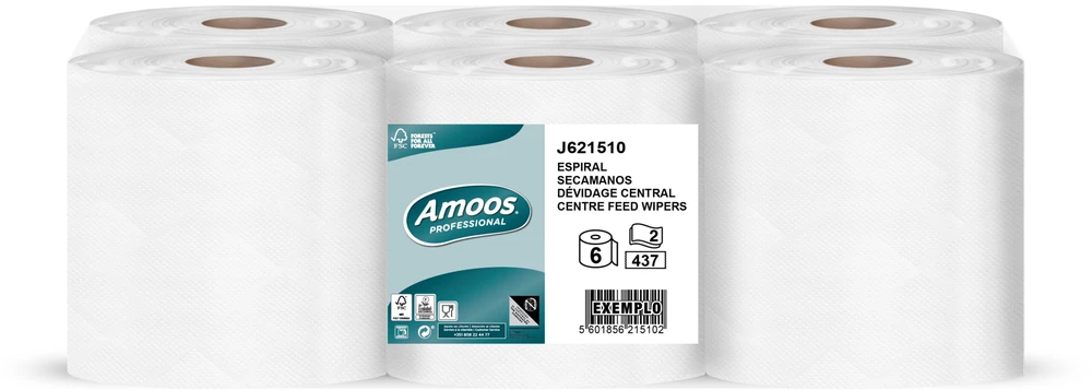 Popieriniai rankšluosčiai AMOOS Professional, 2 sluoksnių 437 lapeliai, 1 vnt.