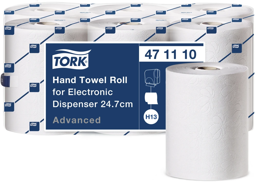 Rankų valymo popierius TORK elektriniams dozatoriams, 471110, 24.7 cm x 143 m, 2 sl., balta sp.