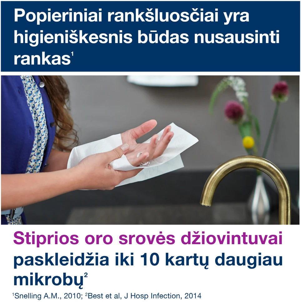 Mėlyna Popieriniai rankšluosčiai Tork Matic Soft Mėlyna Advanced H1 (290068), 2 sluoksniai, melsvos spalvos, 150m, 612 lapelių