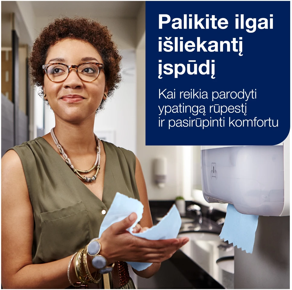Mėlyna Popieriniai rankšluosčiai Tork Matic Soft Mėlyna Advanced H1 (290068), 2 sluoksniai, melsvos spalvos, 150m, 612 lapelių